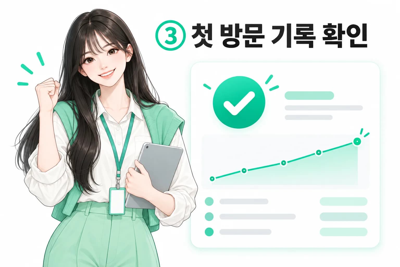첫 방문 기록 확인 단계 그림